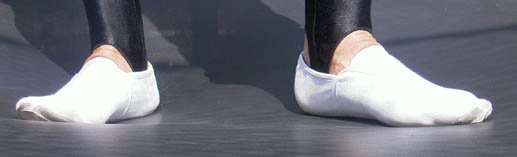  shoes on the trampoline